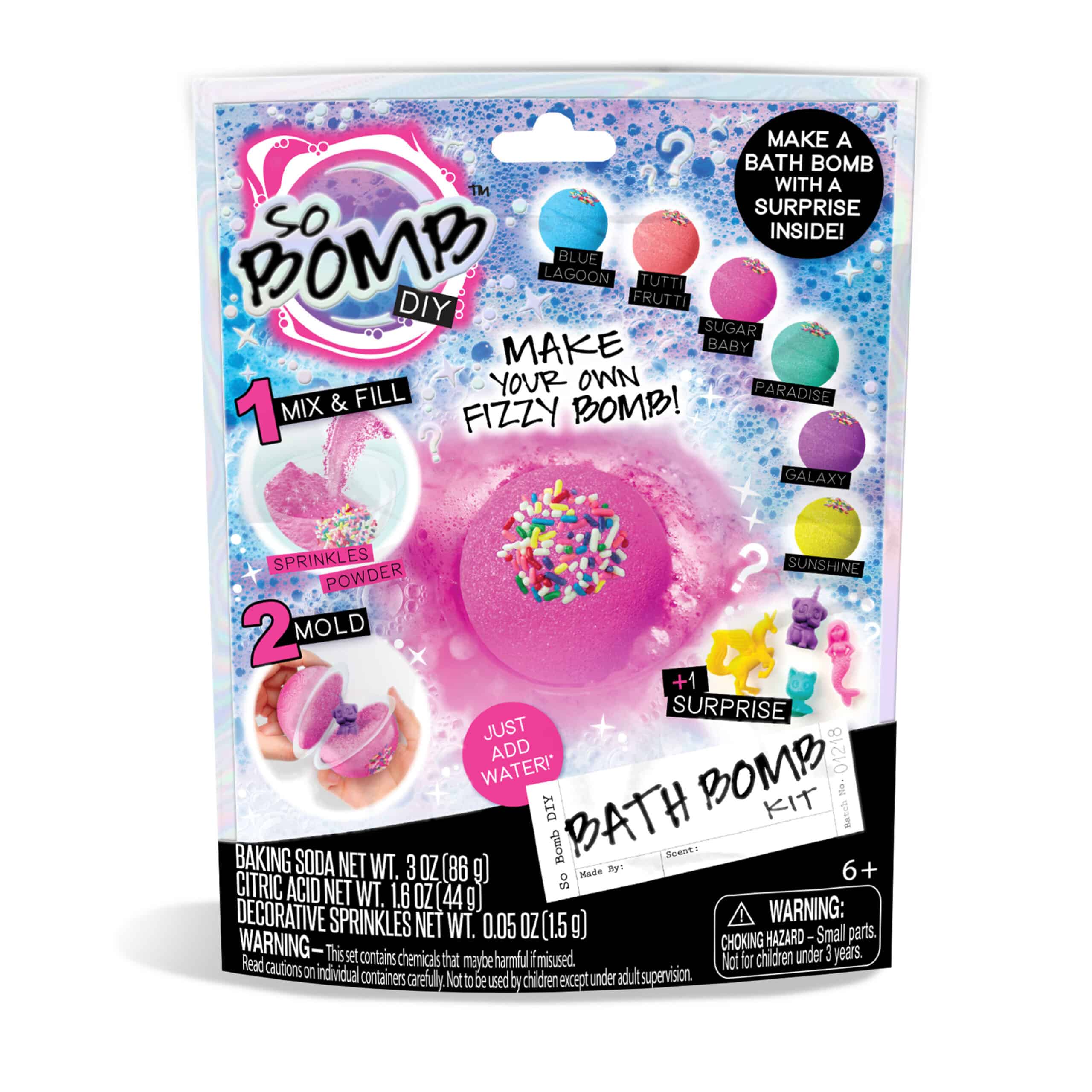 So Bomb DIY 3-Pack Make Your Own Fizzy Bath Bomb Kit & 3 Blister Pack Bath  Bombs